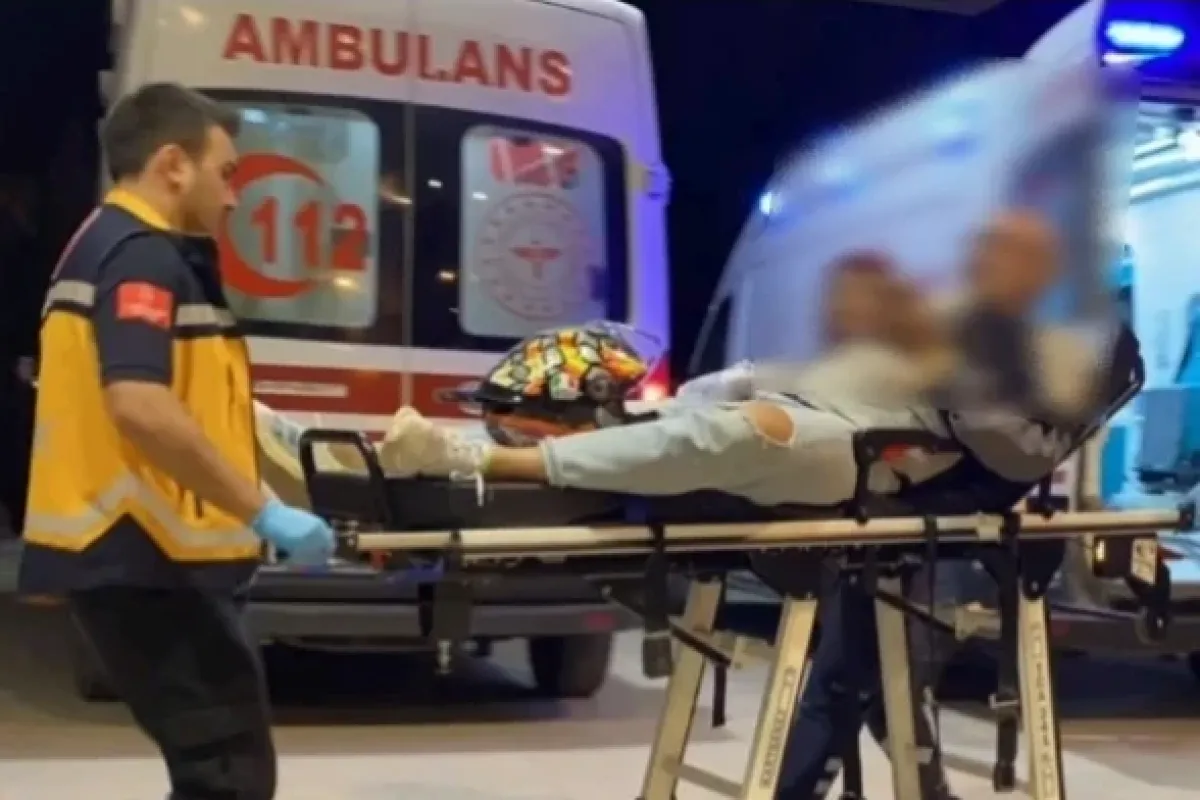 Motosiklet sürücüsü yaralandı