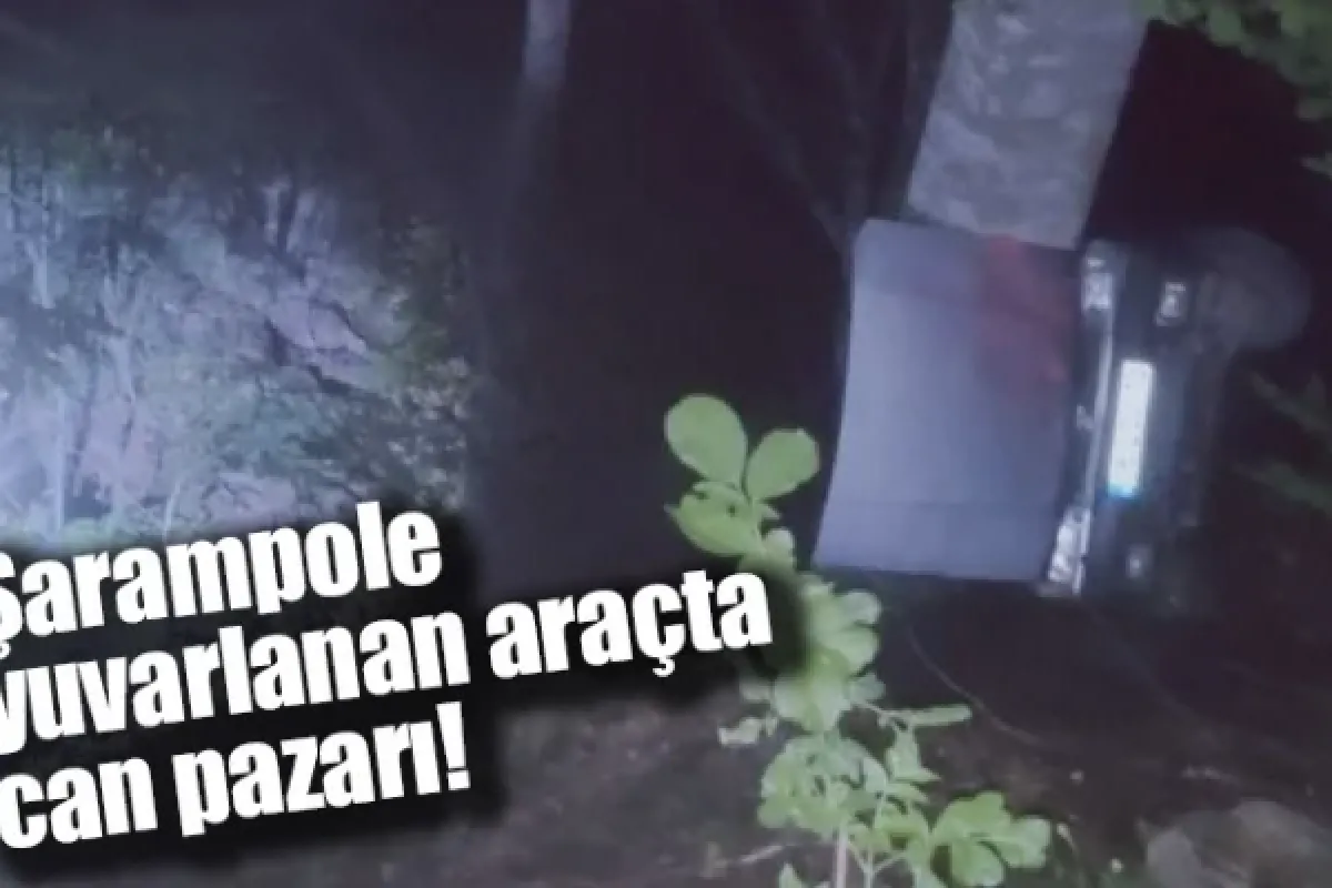 Uçuruma yuvarlanan araçta can pazarı yaşandı