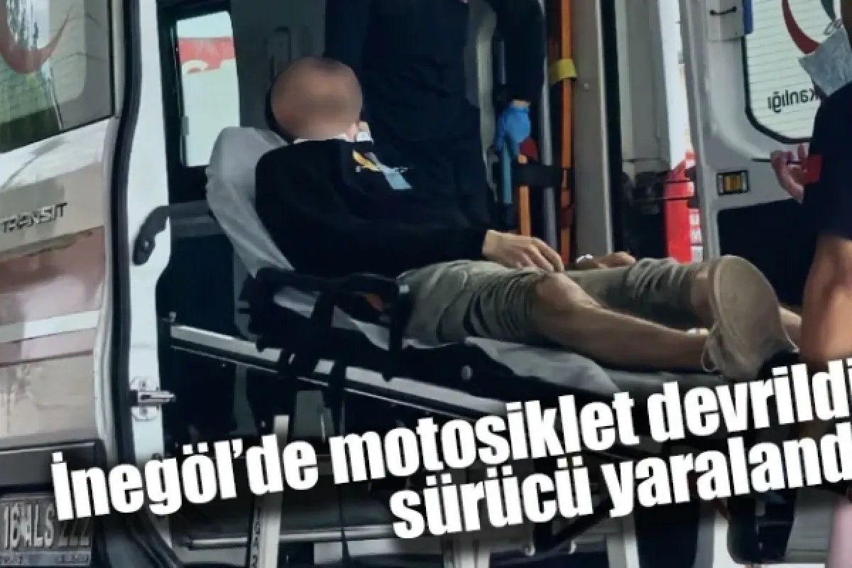 İnegöl'de motosiklet devrildi, sürücü yaralandı