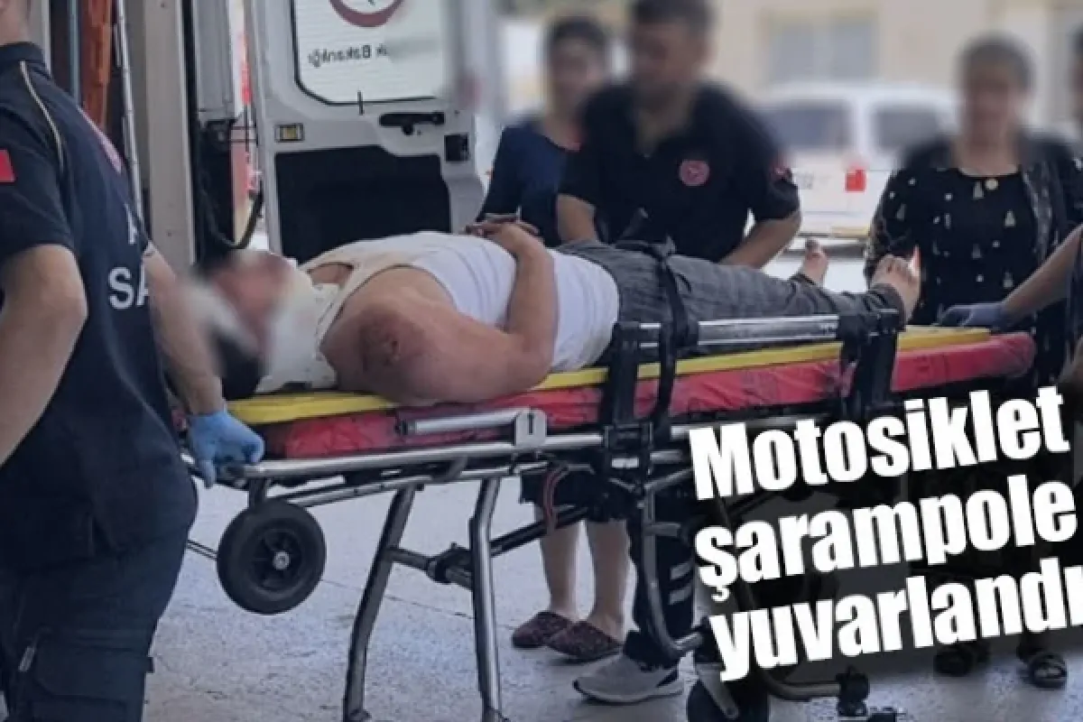 Motosiklet şarampole yuvarlandı