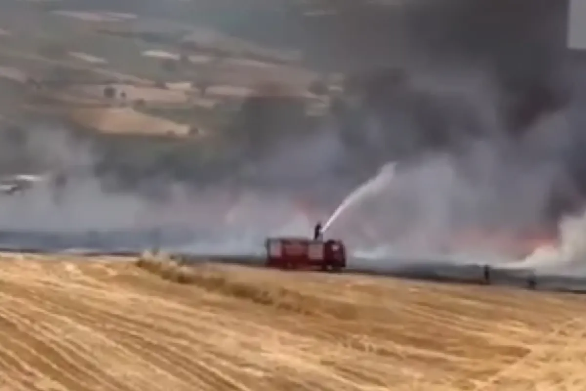 Anız yangını korkuttu