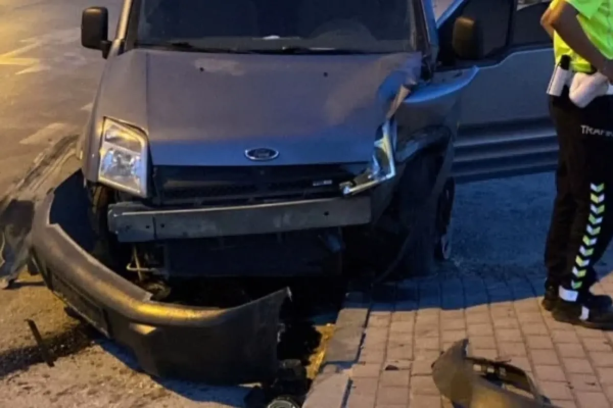Çarptığı ağacı kökünden söktü!
