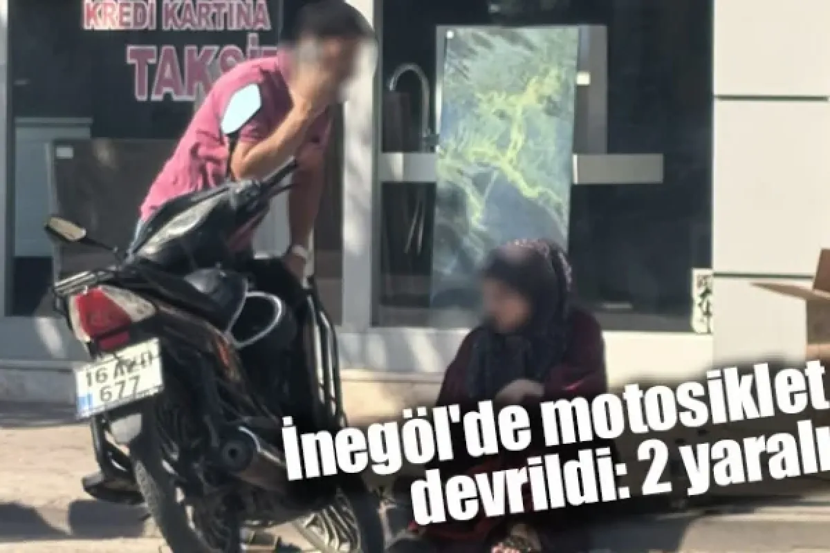 İnegöl'de motosiklet devrildi: 2 yaralı