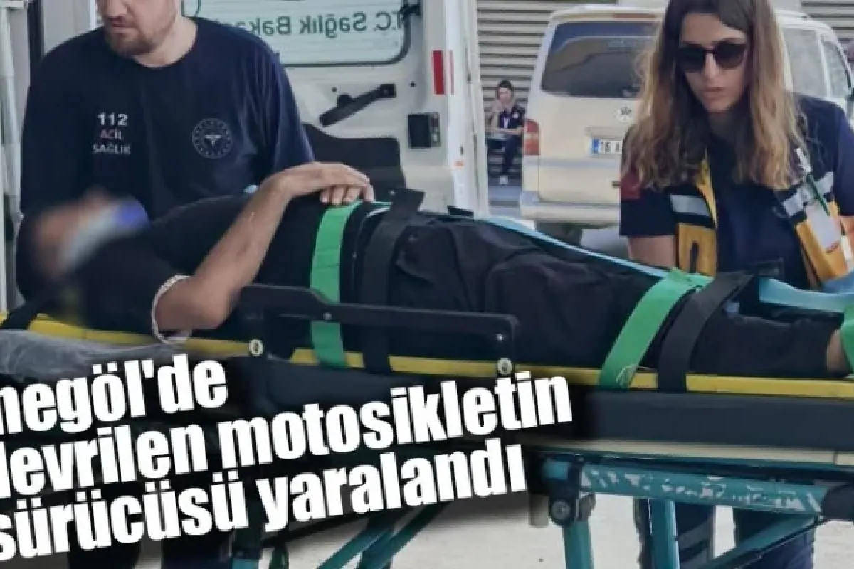 İnegöl'de devrilen motosikletin sürücüsü yaralandı