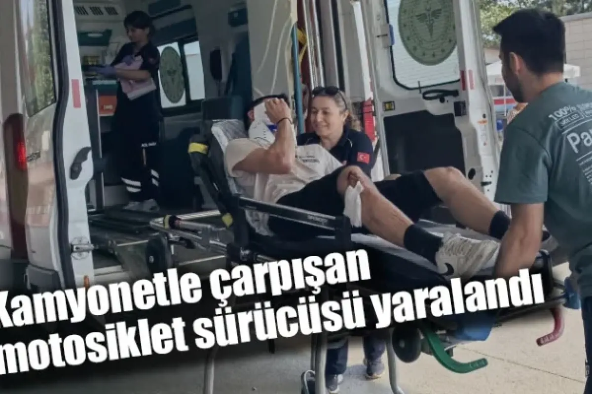 Kamyonetle çarpışan motosiklet sürücüsü yaralandı