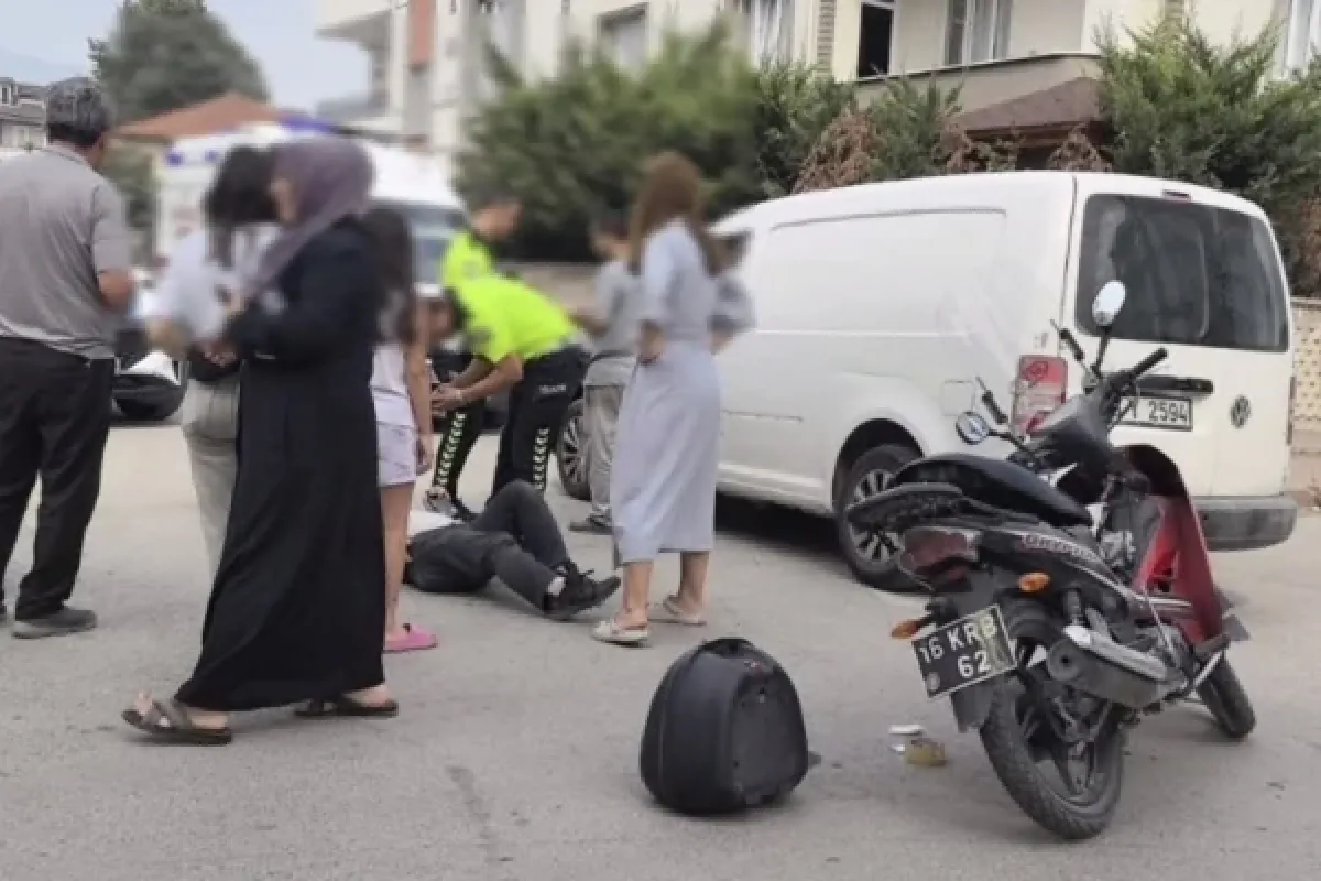 Motosiklet sürücüsü yaralandı