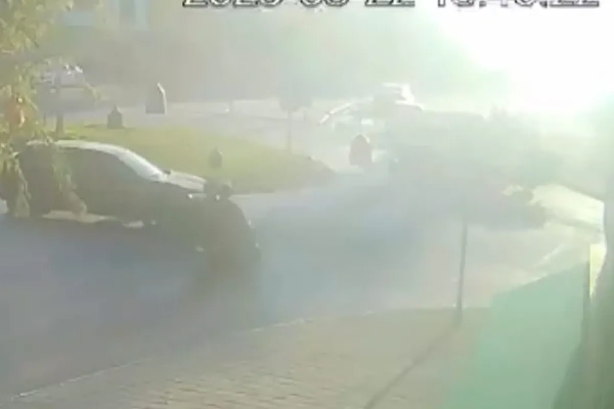 Kaza anı güvenlik kamerasında