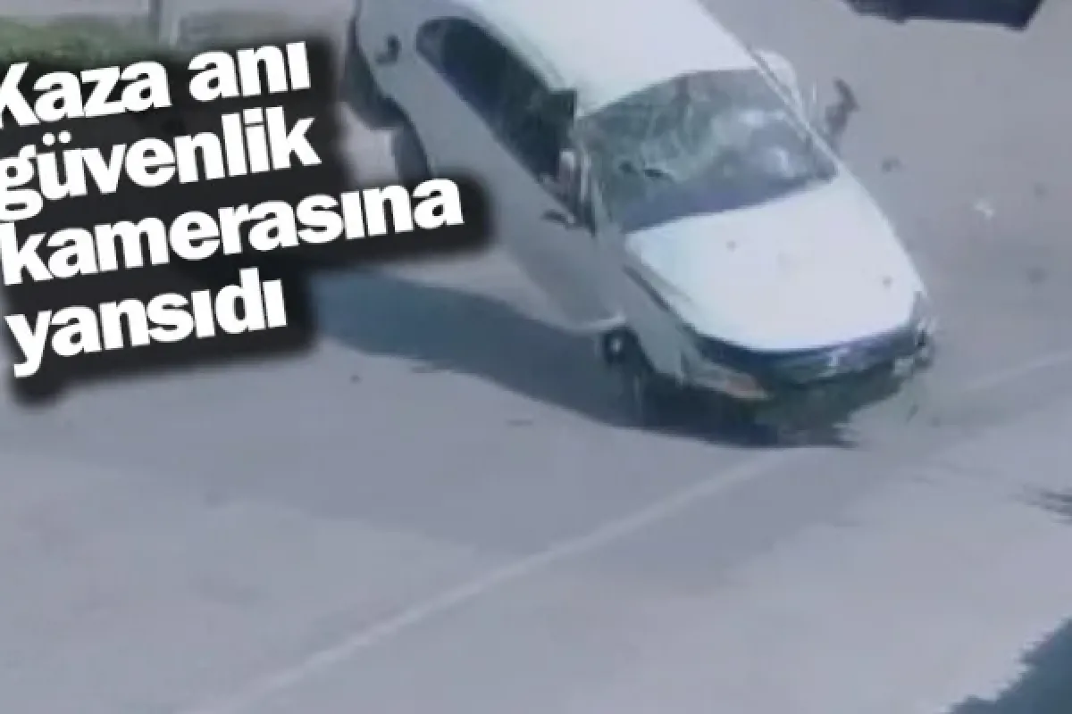 Kaza anı güvenlik kamerasına yansıdı