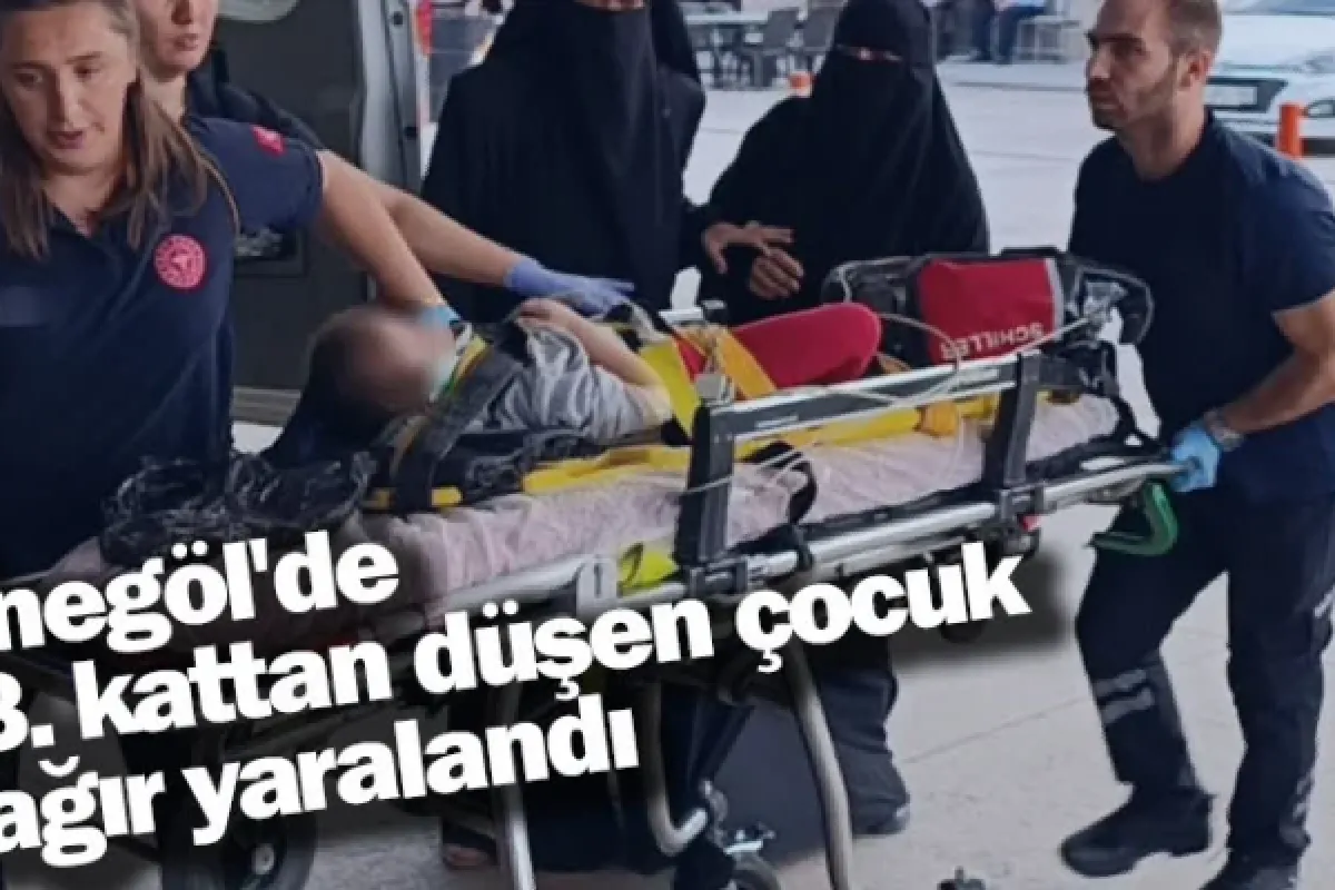 İnegöl'de 3. kattan düşen çocuk ağır yaralandı