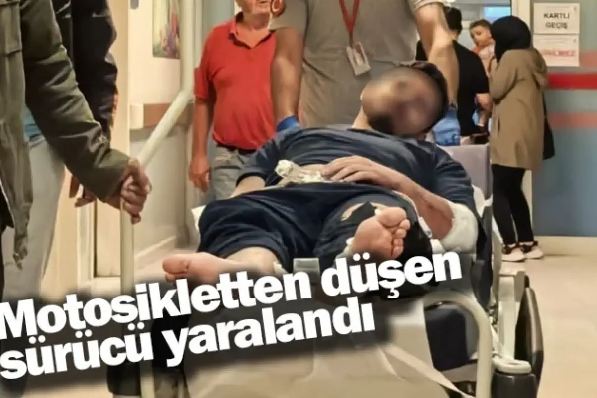 Motosikletten düşen sürücü yaralandı