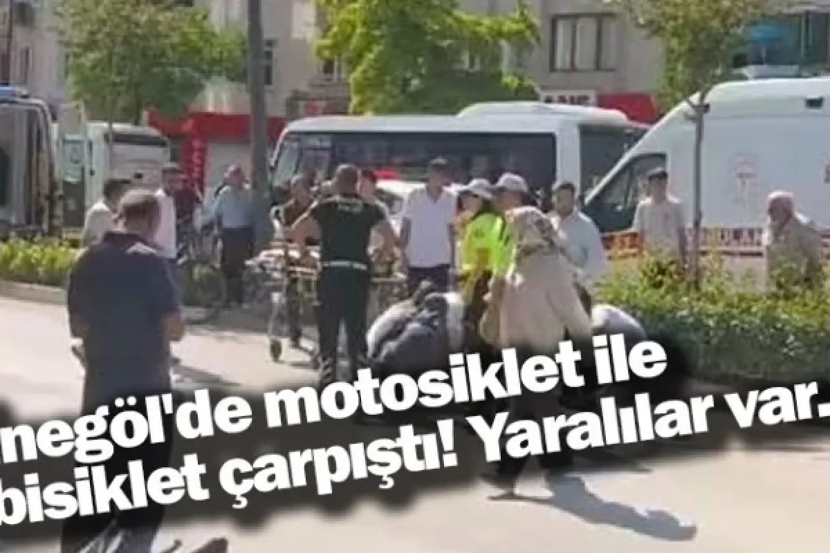 İnegöl'de motosiklet ile bisiklet çarpıştı! Yaralılar var...