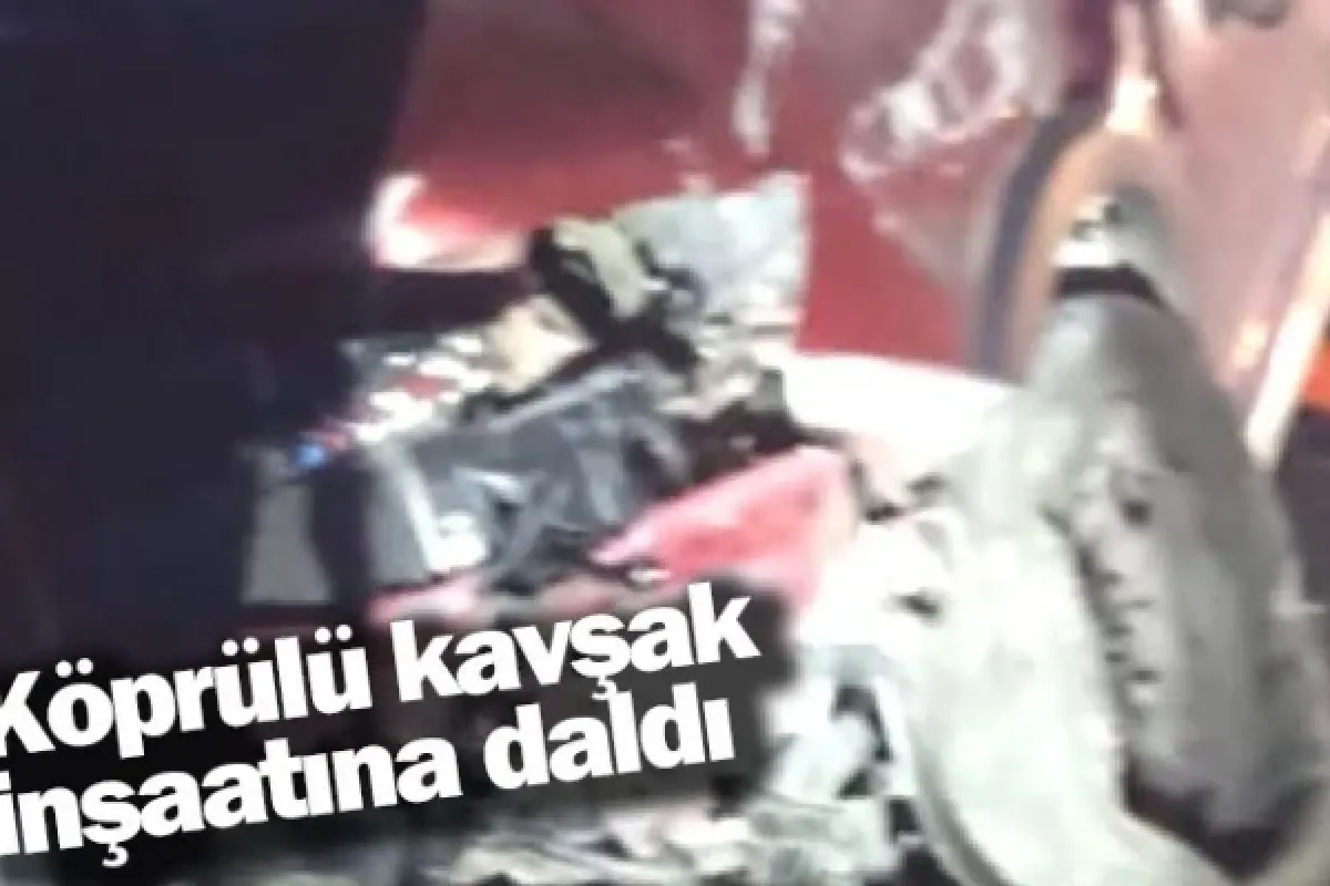 Köprülü kavşak inşaatına daldı