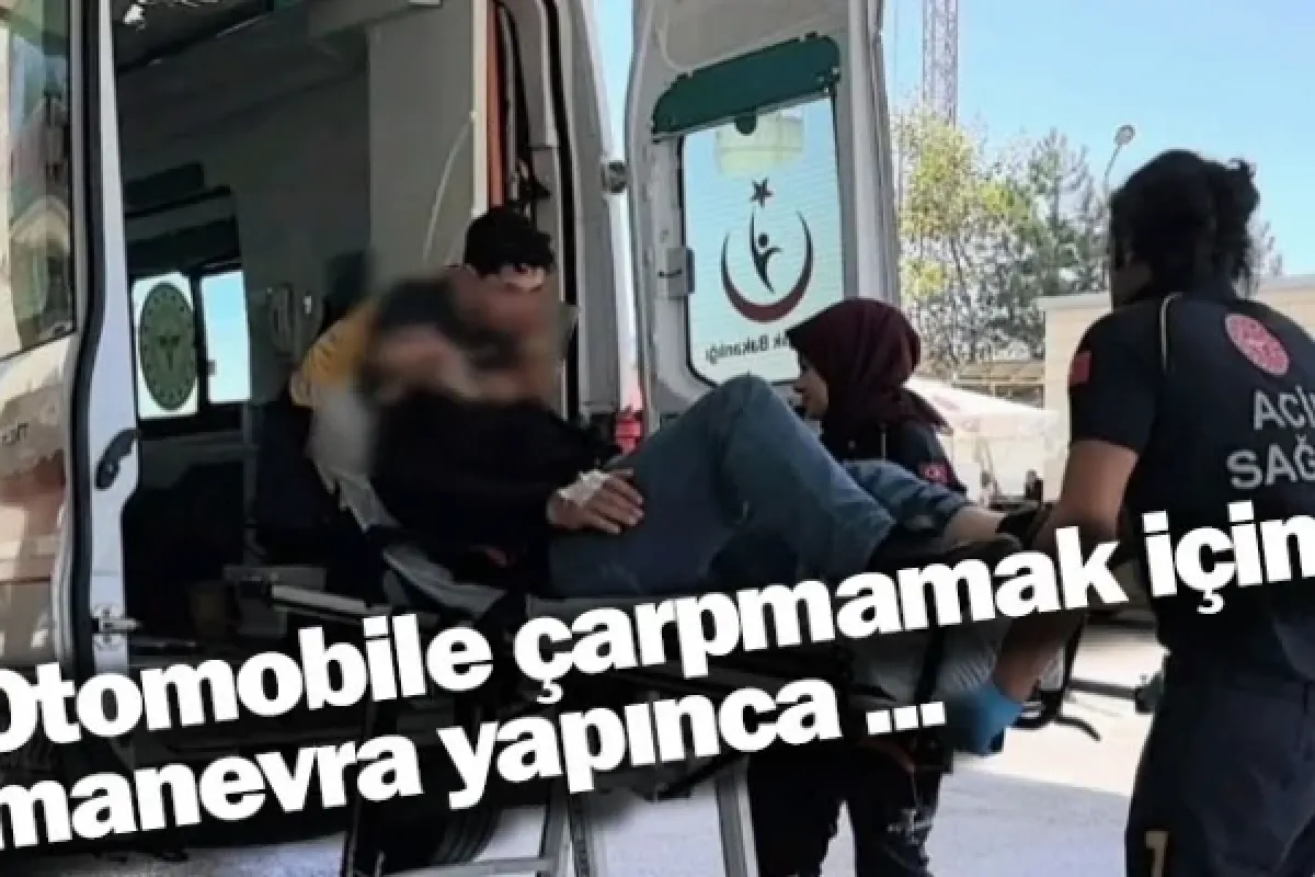 Otomobile çarpmamak için manevra yapınca ...