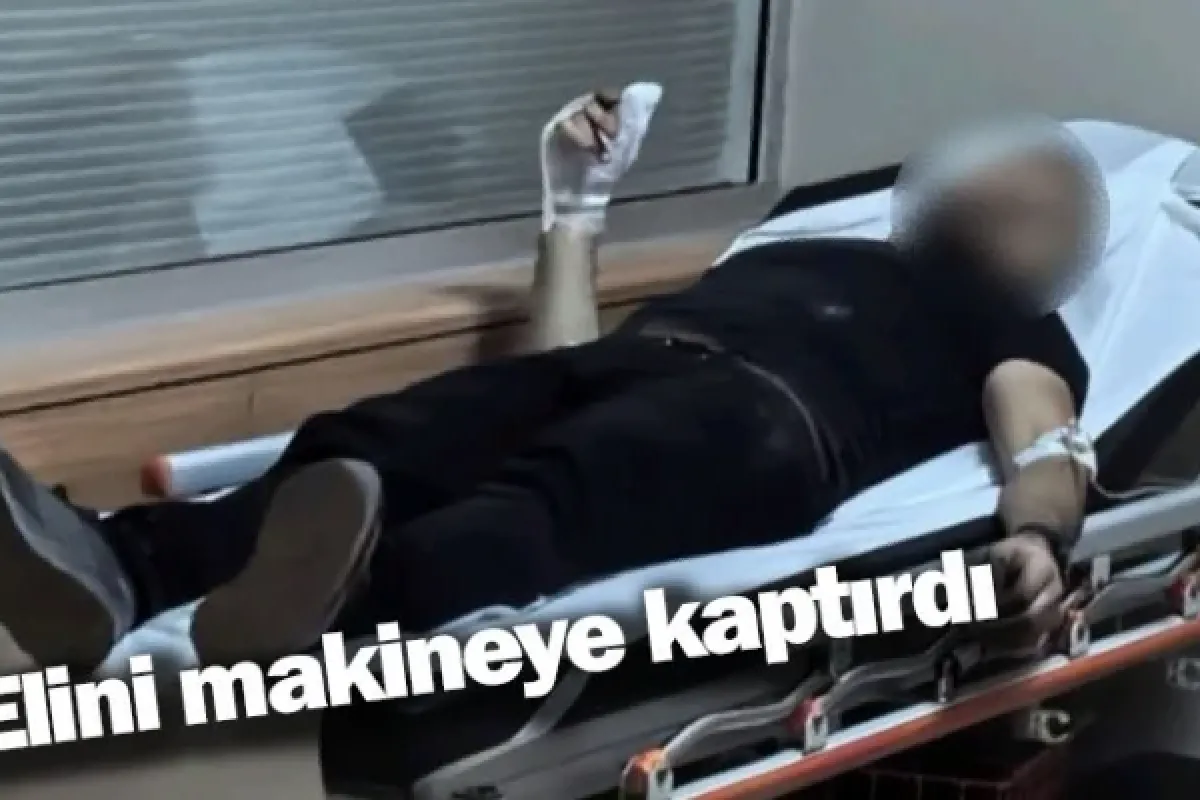Elini makineye kaptırdı