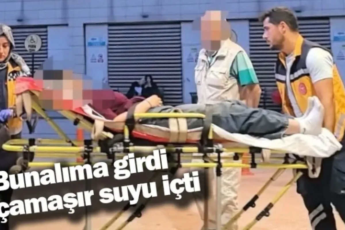Bunalıma girdi çamaşır suyu içti