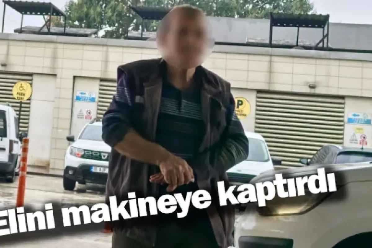 Elini makineye kaptırdı