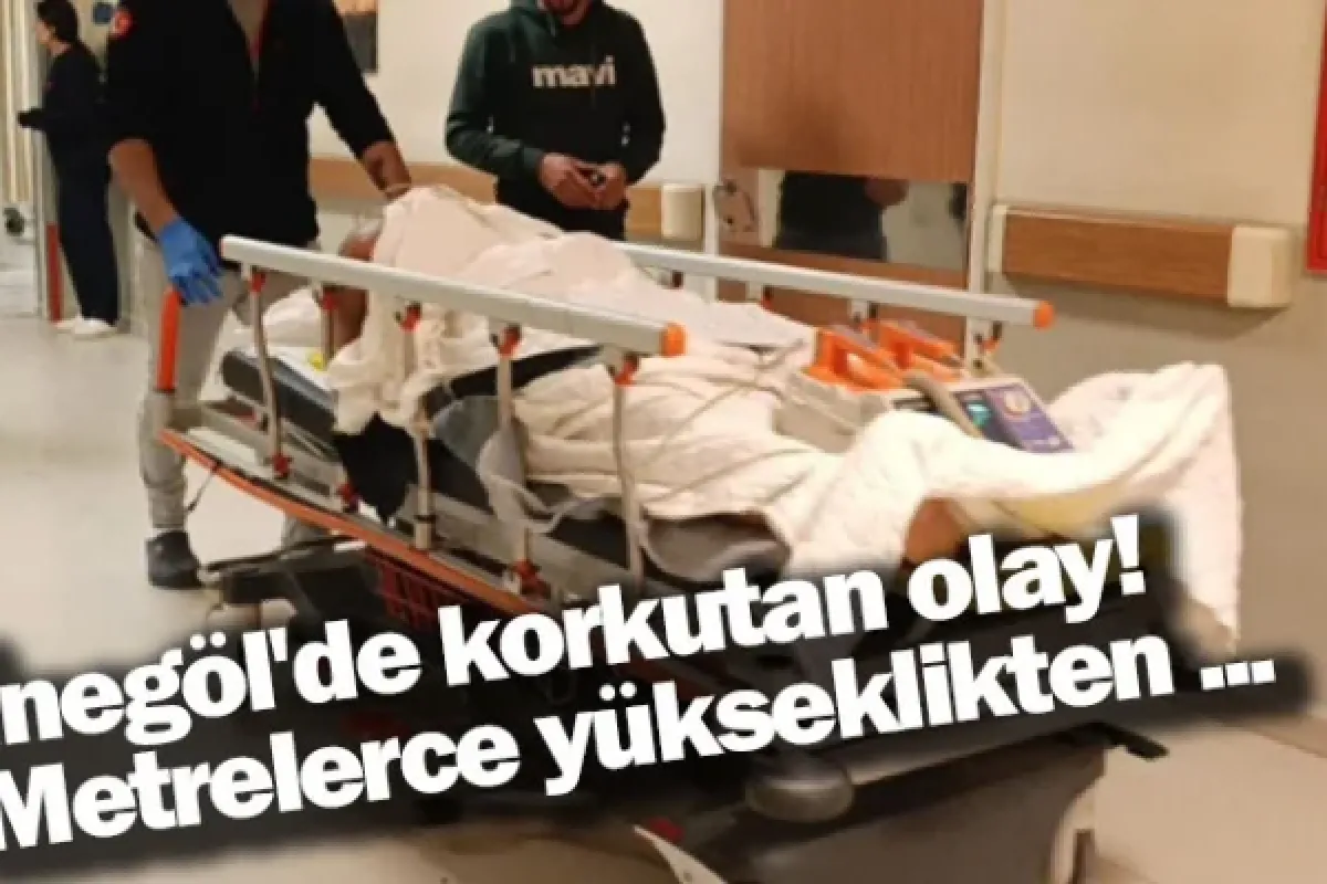 İnegöl'de korkutan olay! Metrelerce yükseklikten...