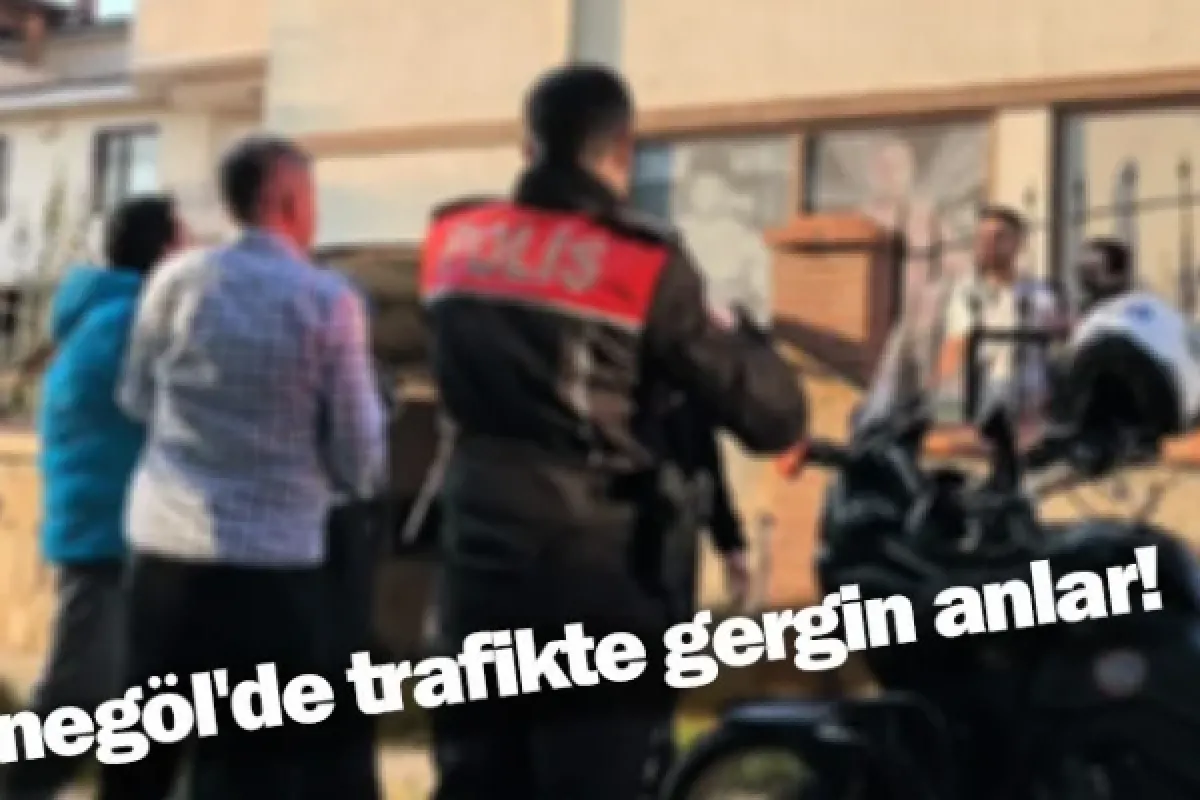 İnegöl'de trafikte gergin anlar!