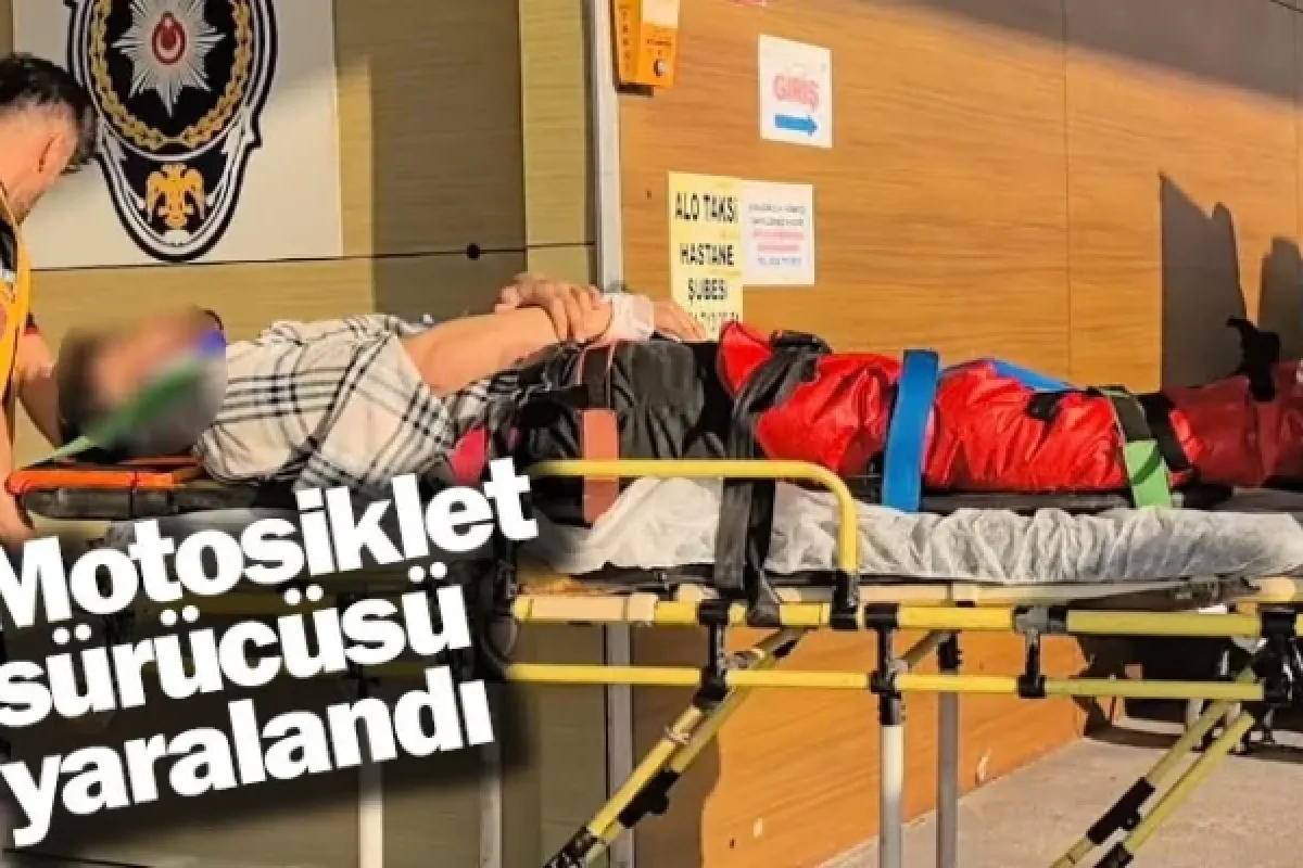 Motosiklet sürücüsü yaralandı