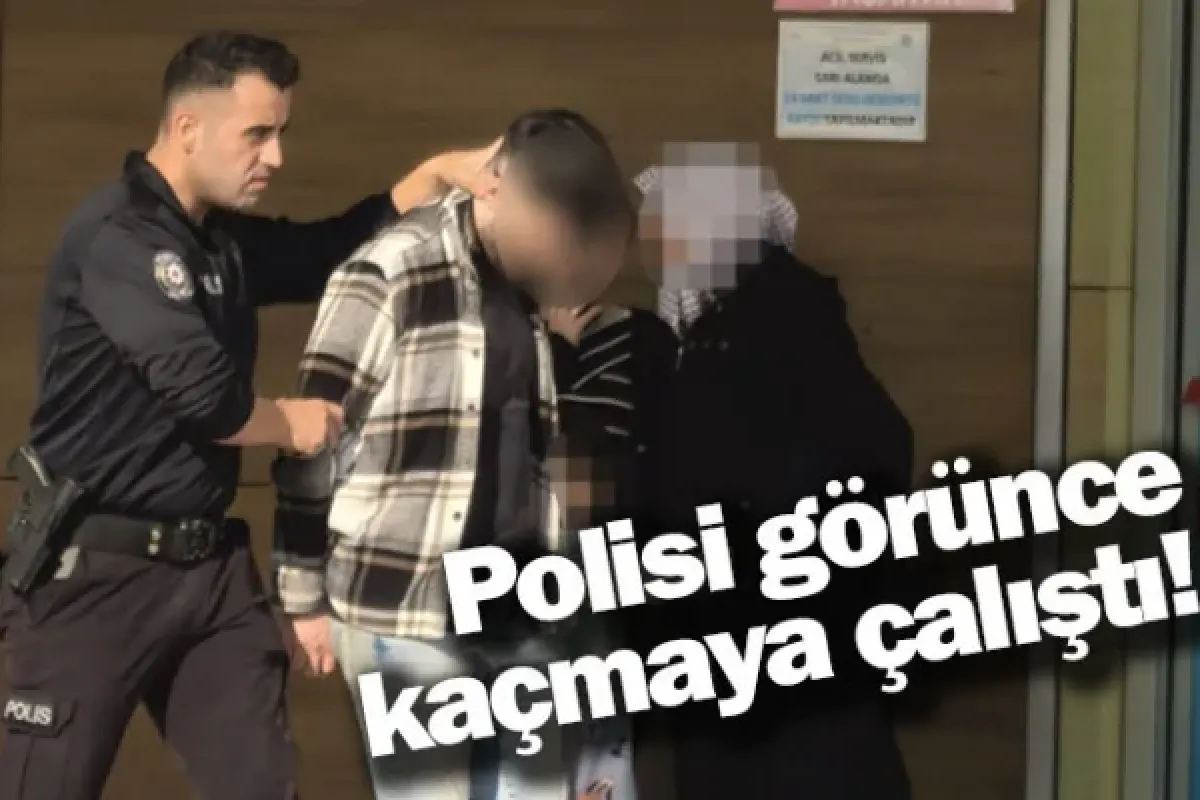 Polisi görünce kaçmaya çalıştı!