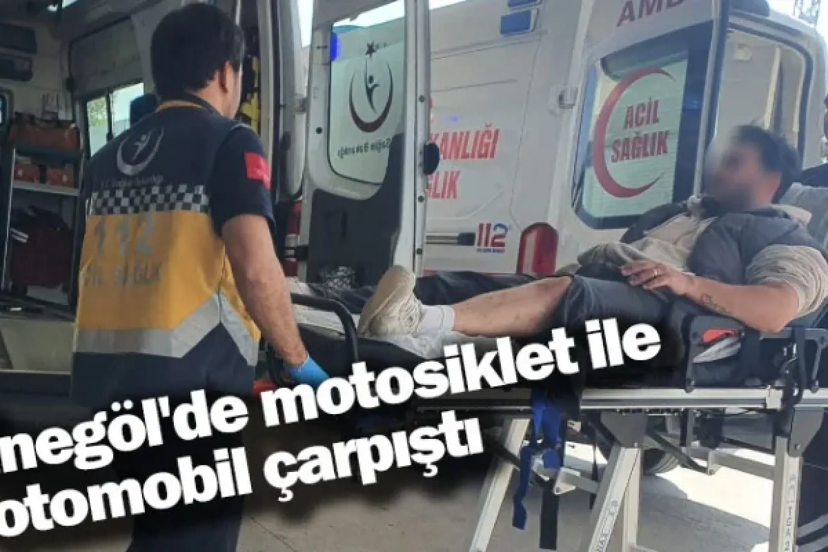 İnegöl'de motosiklet ile otomobil çarpıştı