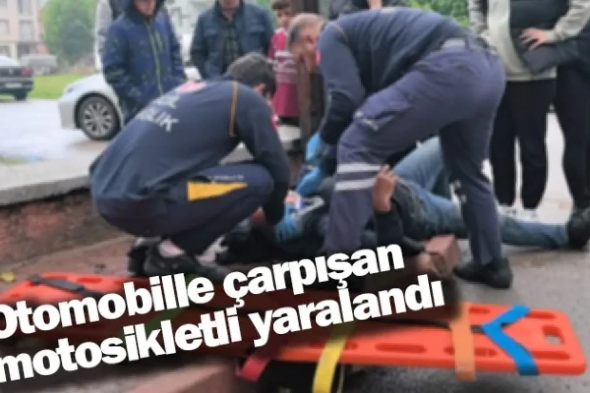 Otomobille çarpışan motosikletli yaralandı