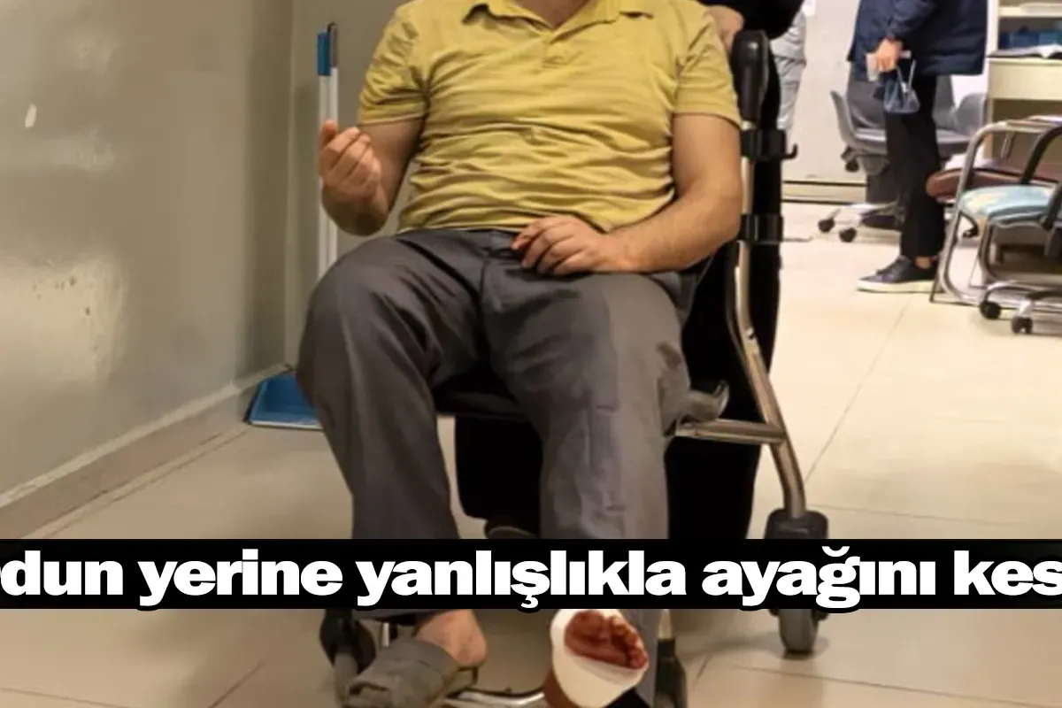Odun yerine yanlışlıkla ayağını kesti