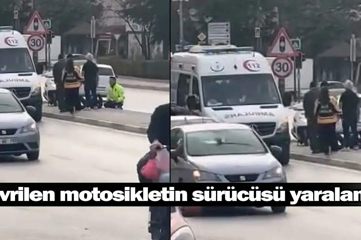 İnegöl'de devrilen motosikletin sürücüsü yaralandı
