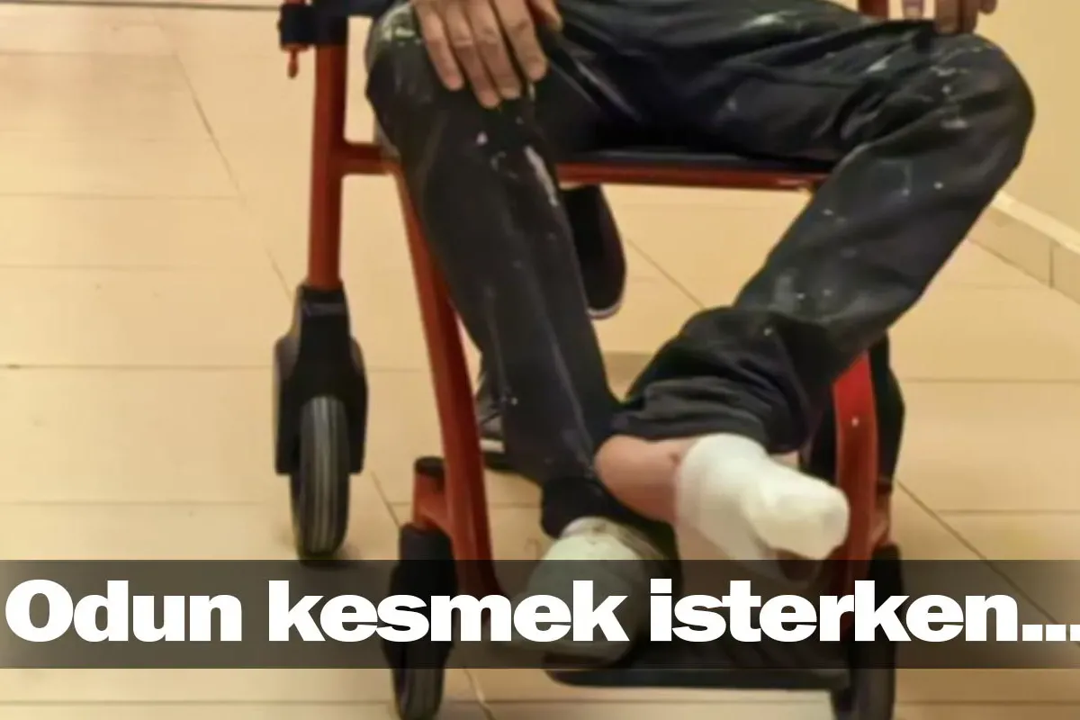 Odun kesmek isterken...