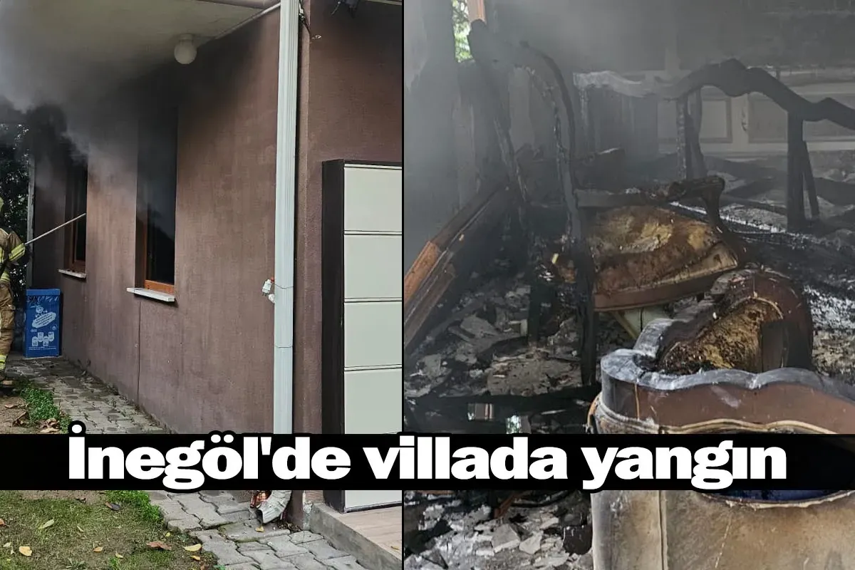 İnegöl'de villada yangın