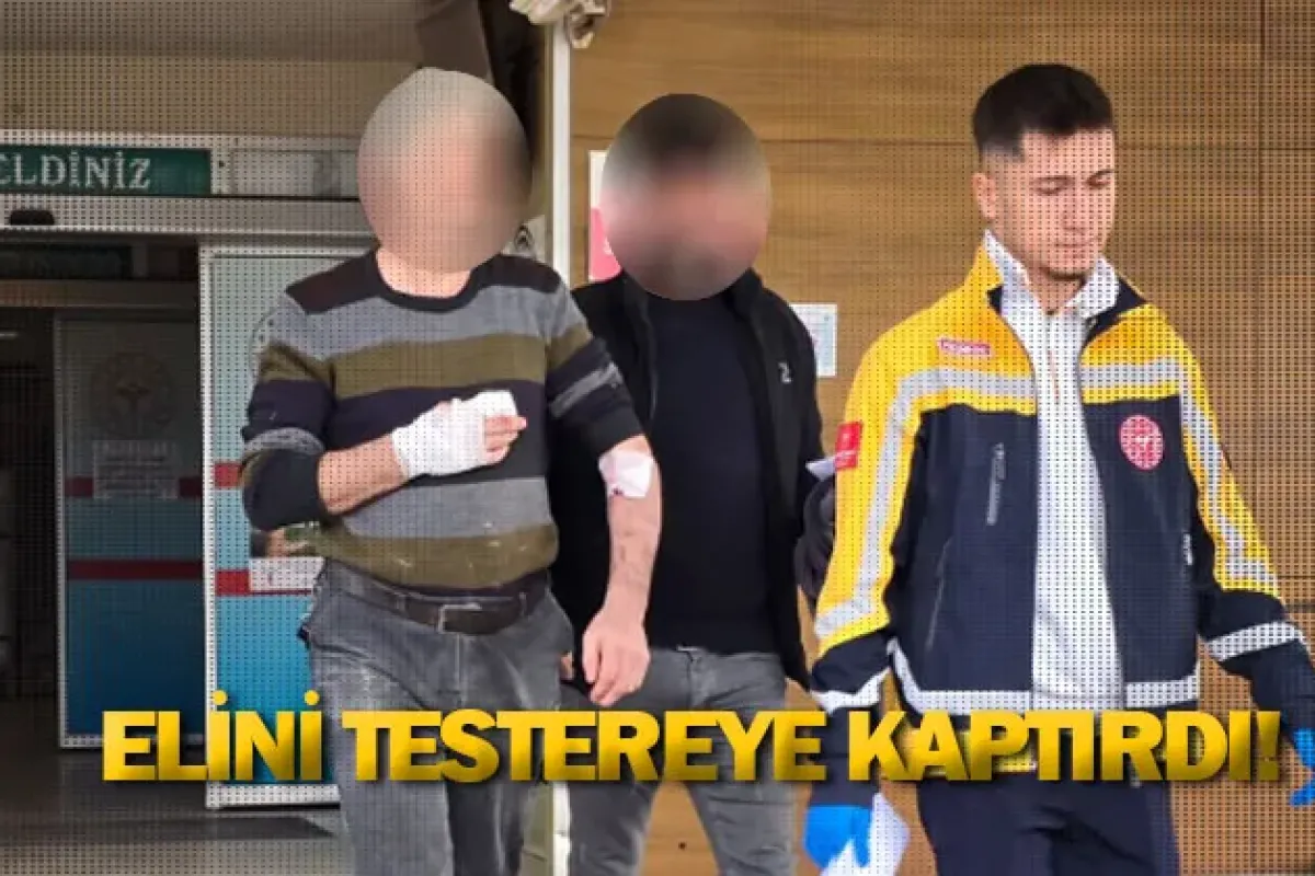 Elini testereye kaptırdı!