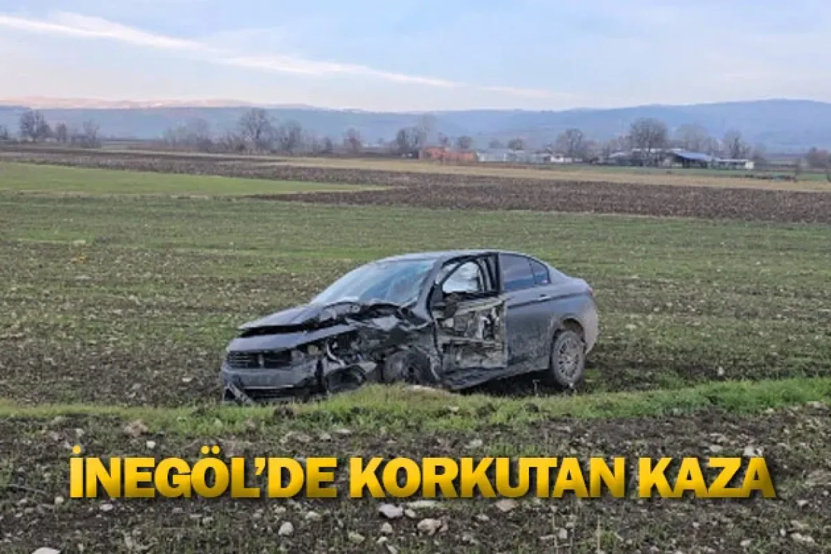 İnegöl'de korkutan kaza
