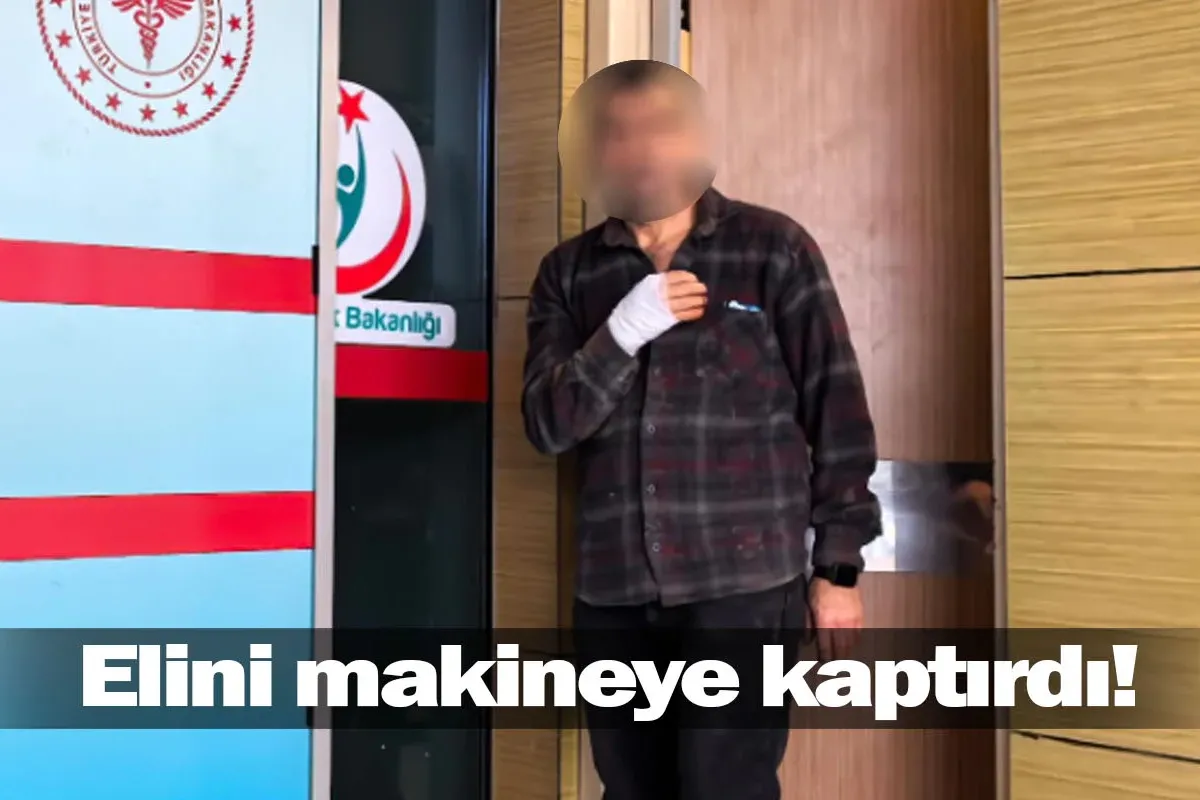 Elini makineye kaptırdı!