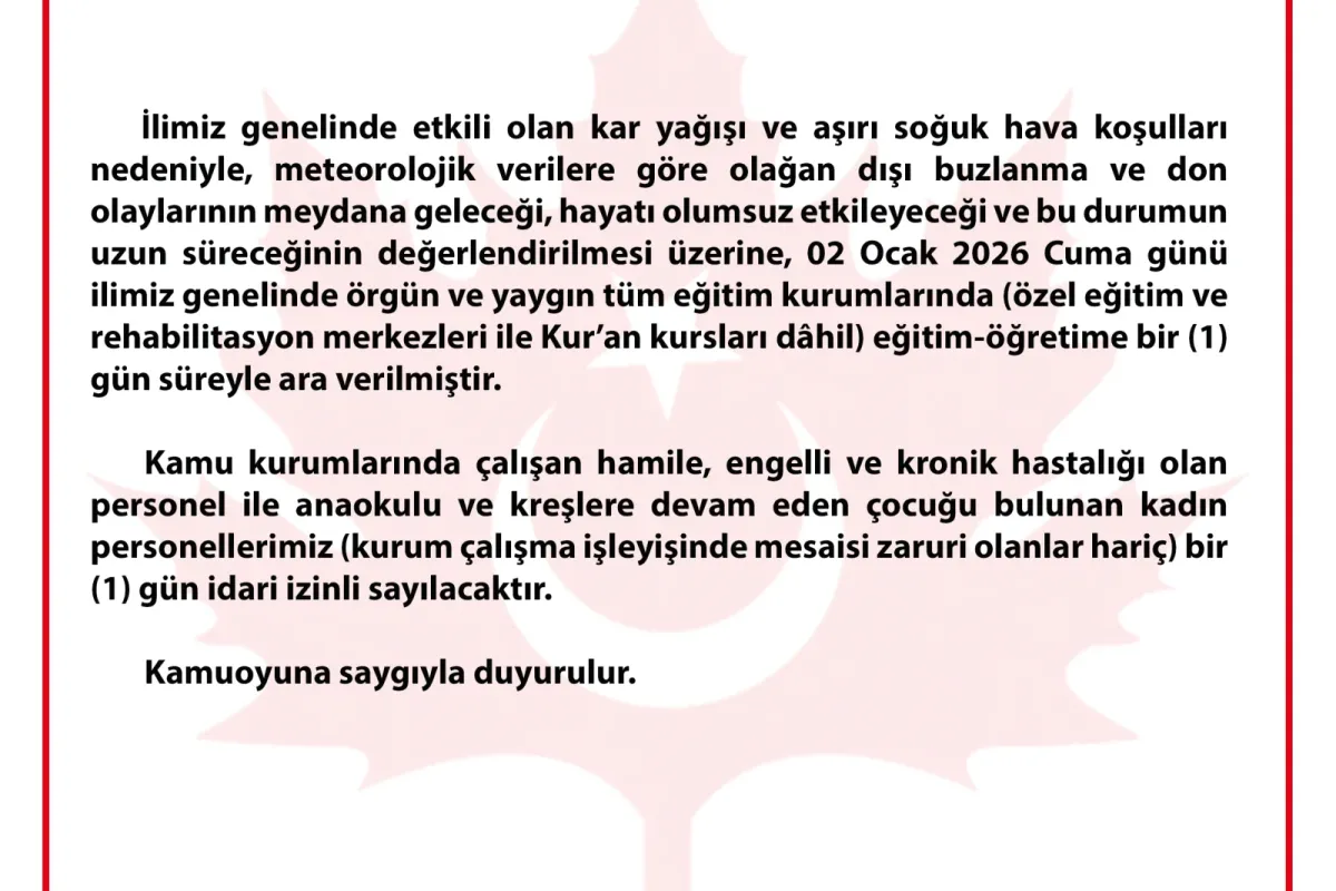 İnegöl'de okullar tatil!