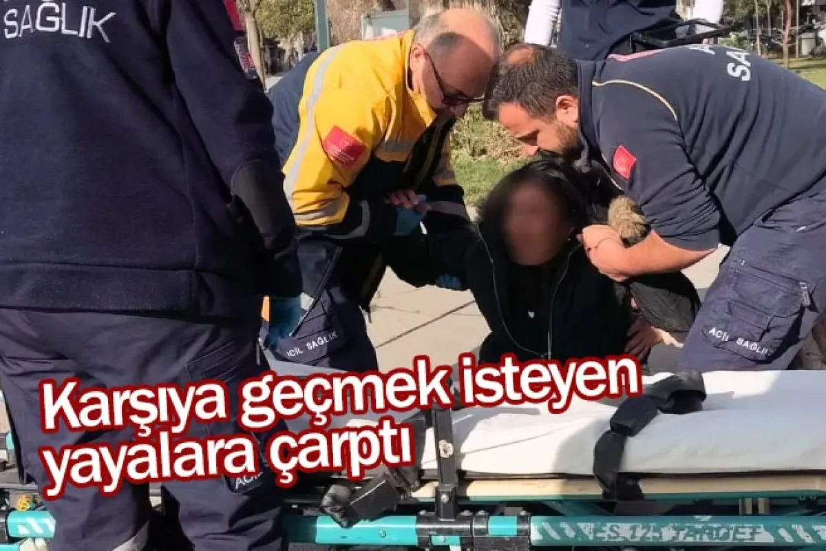 Karşıya geçmek isteyen yayalara çarptı