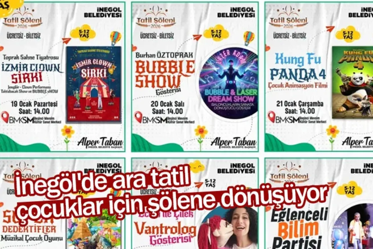 İnegöl'de ara tatil çocuklar için şölene dönüşüyor