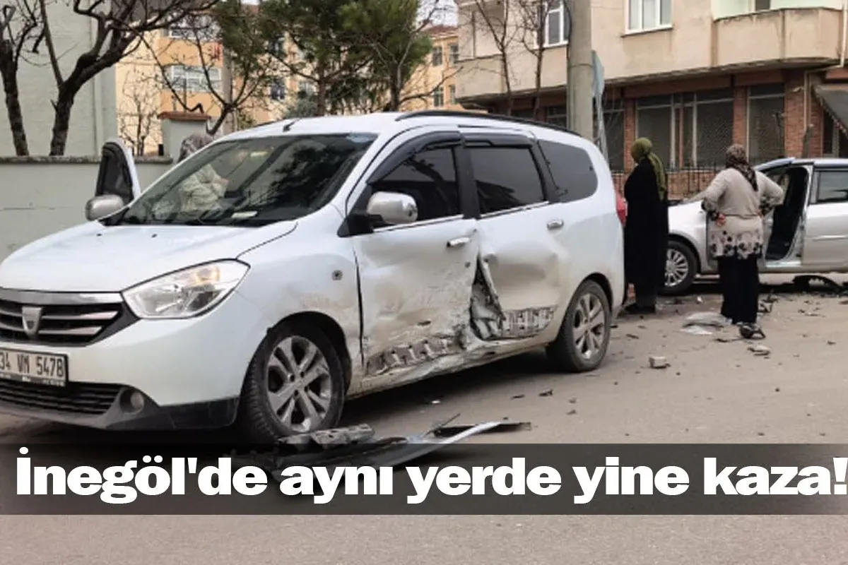 İnegöl'de aynı yerde yine kaza!