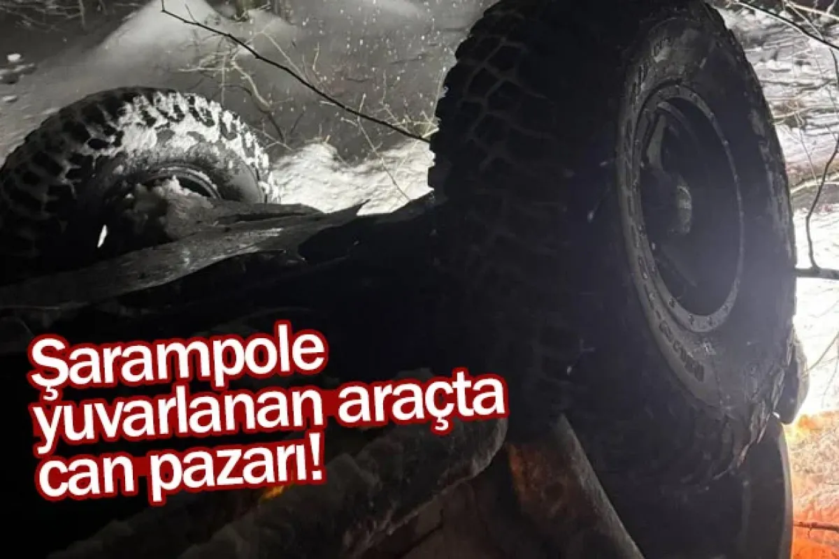 İnegöl'de şarampole yuvarlanan araçta can pazarı!