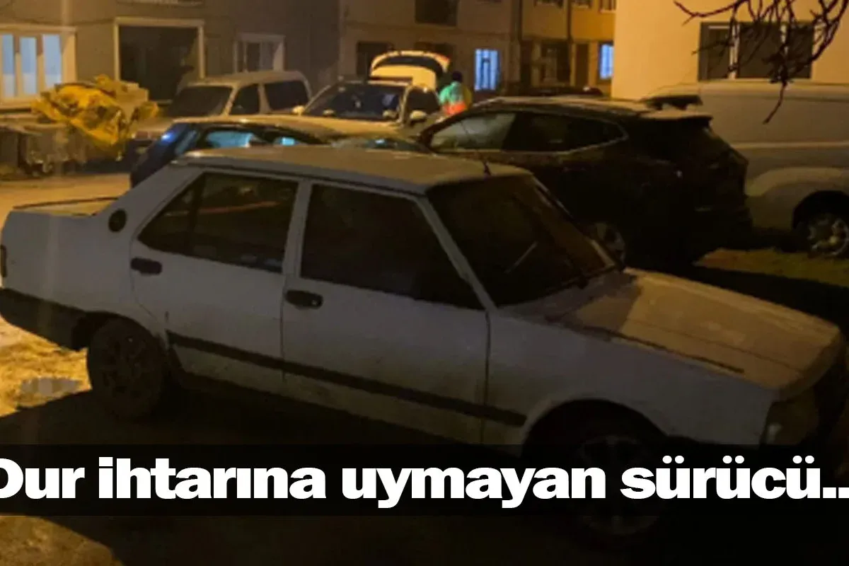 Dur ihtarına uymayan sürücü...