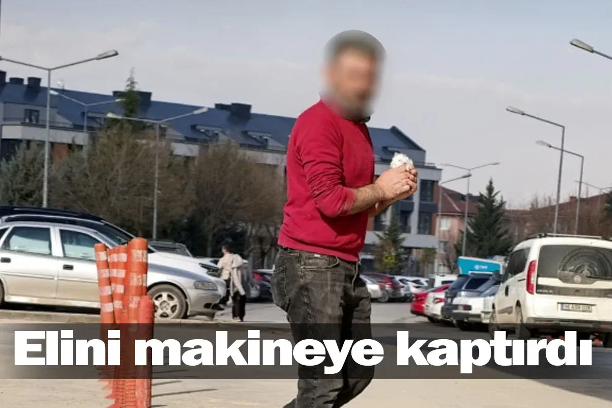 İnegöl'de elini makineye kaptırdı!