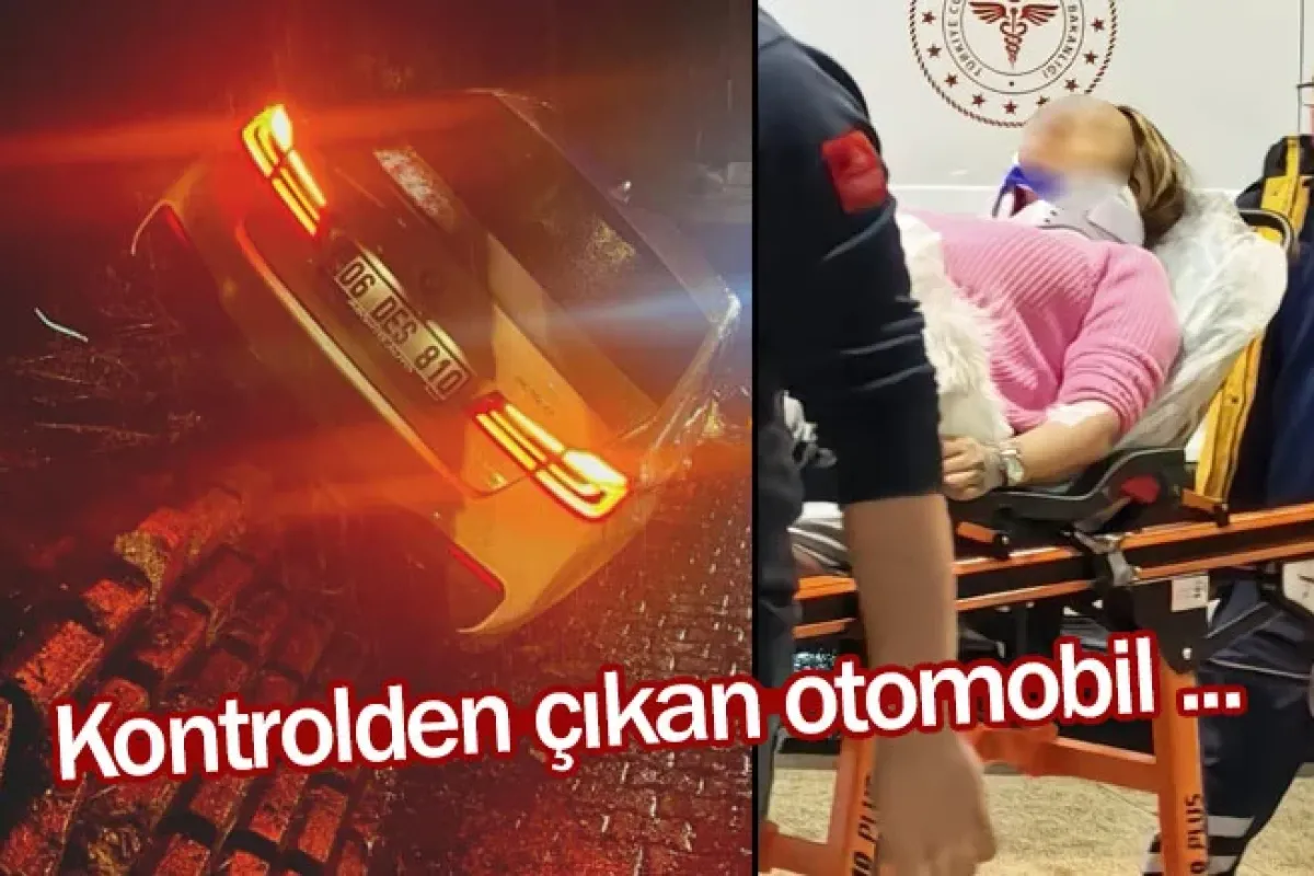 Kontrolden çıkan otomobil ...