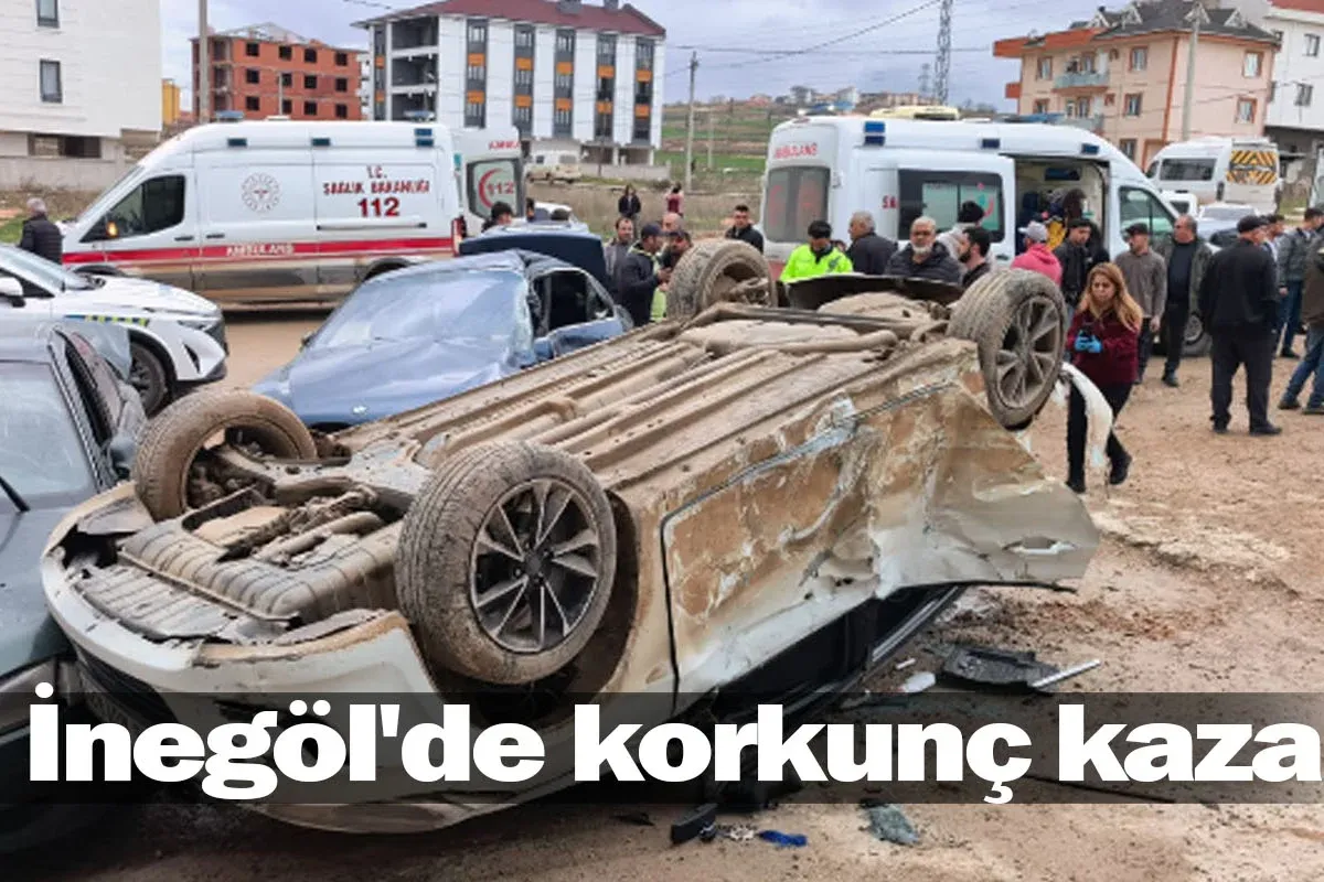 İnegöl'de korkunç kaza