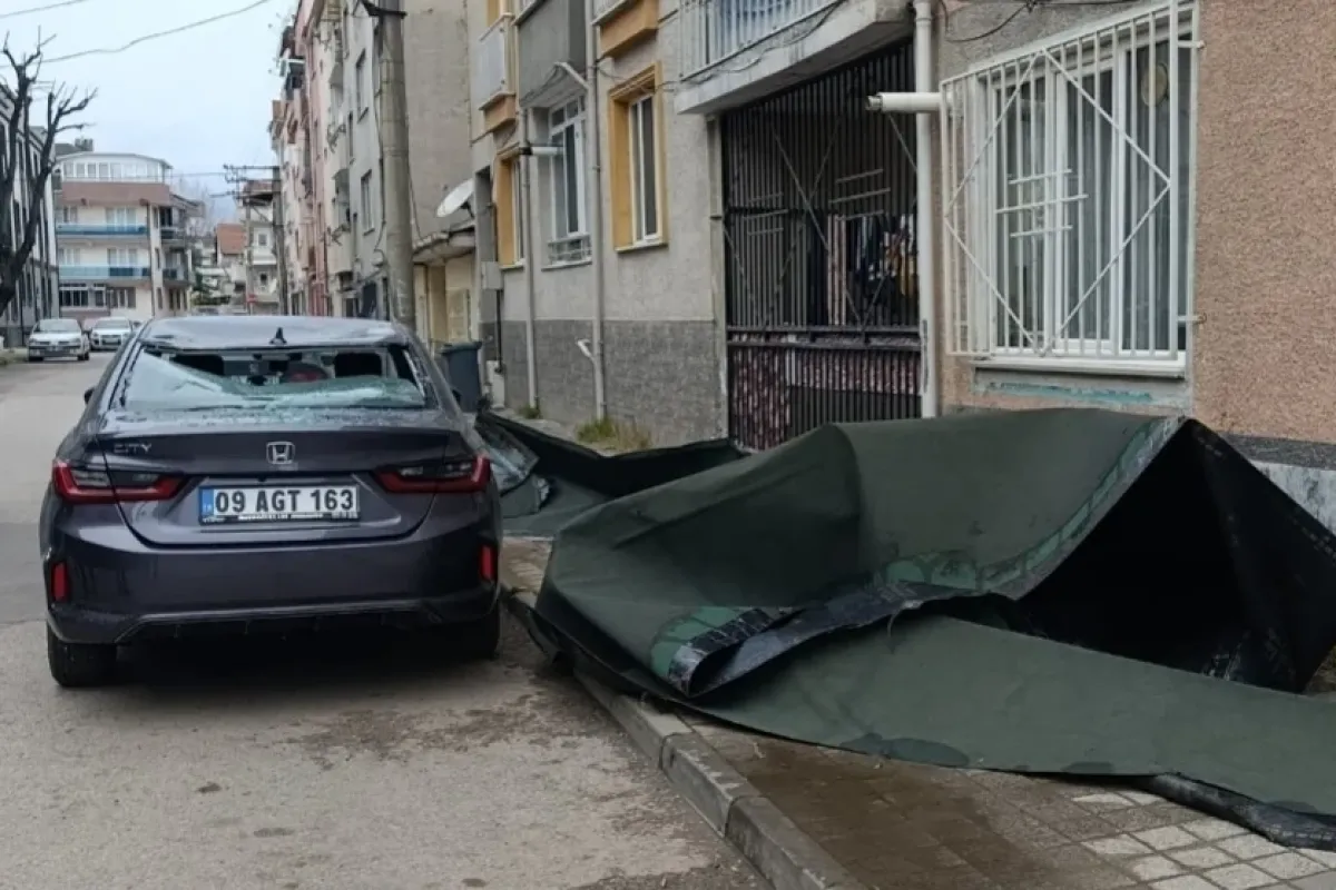 Park halindeki otomobilin üzerine ...