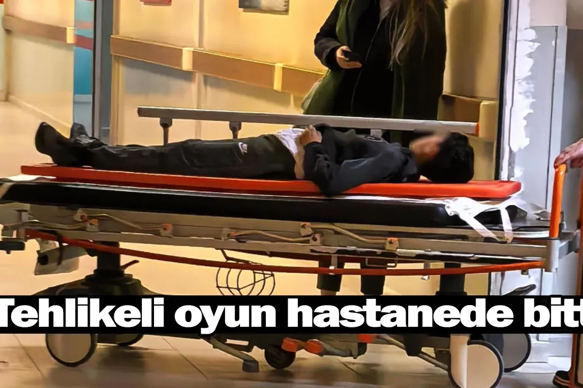 İnegöl'de tehlikeli oyun hastanede bitti