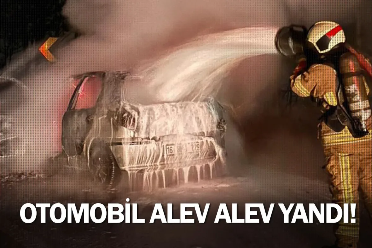 İnegöl'de otomobil alev alev yandı!
