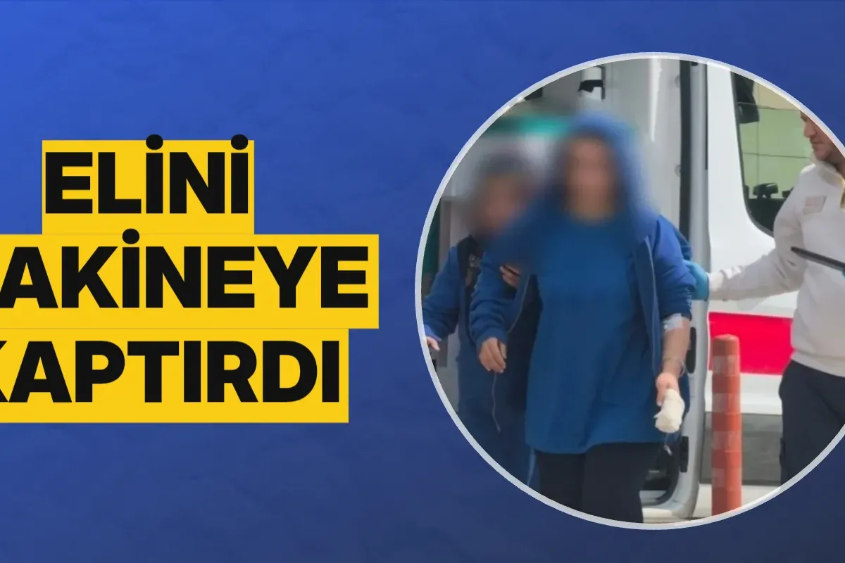 Elini makineye kaptırdı