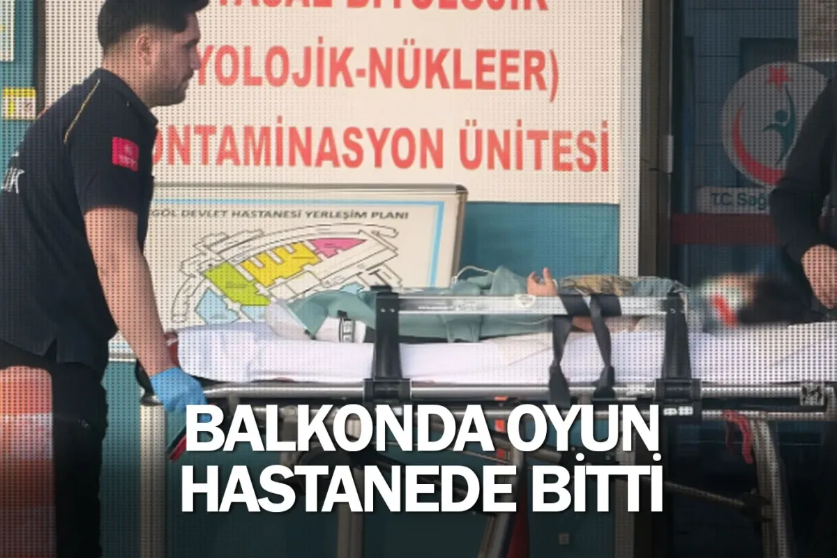 İnegöl'de balkonda oyun hastanede bitti!