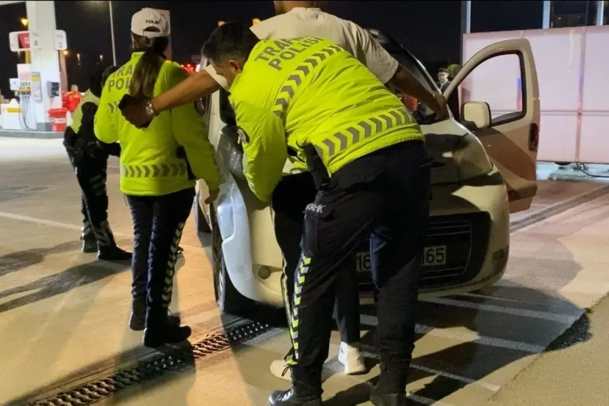 İnegöl'de hareketli anlar! Akaryakıt istasyonuna sığındı