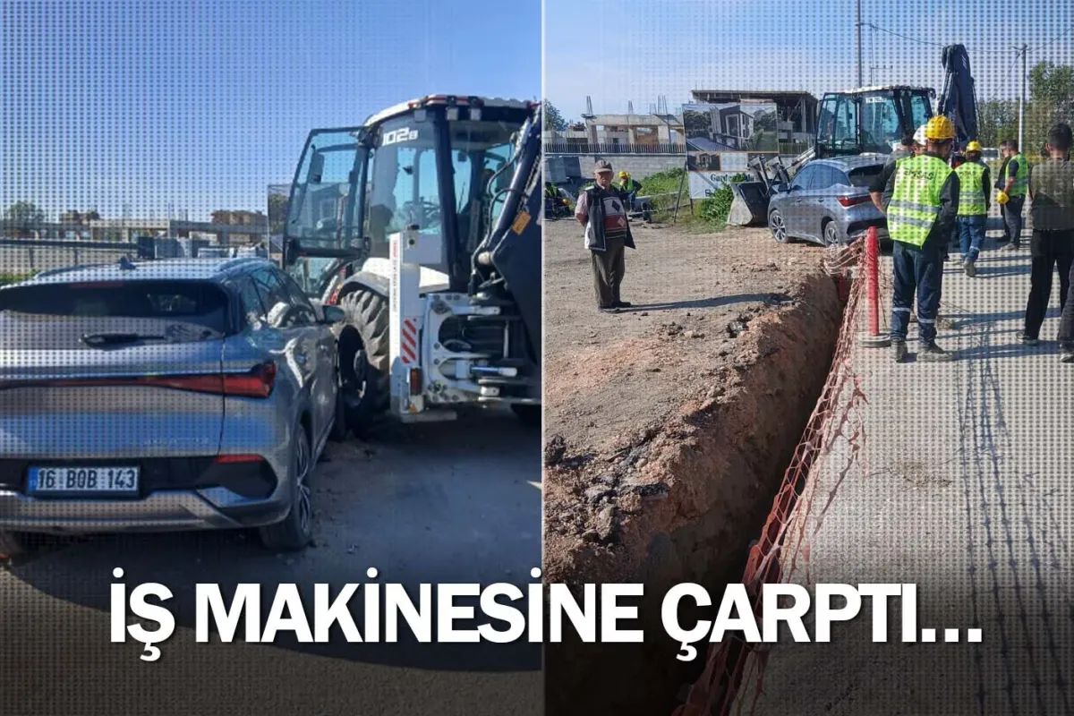 İş makinesine çarptı…