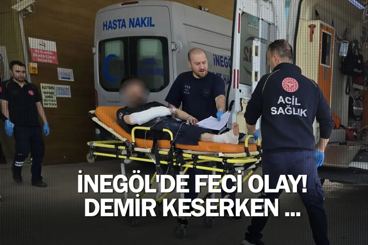 İnegöl'de feci olay! Demir keserken ...